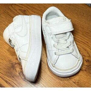 Nike Court Legacy Toddler Baby 4c Triple White Sneaker No Tie Shoes Stretch Easy